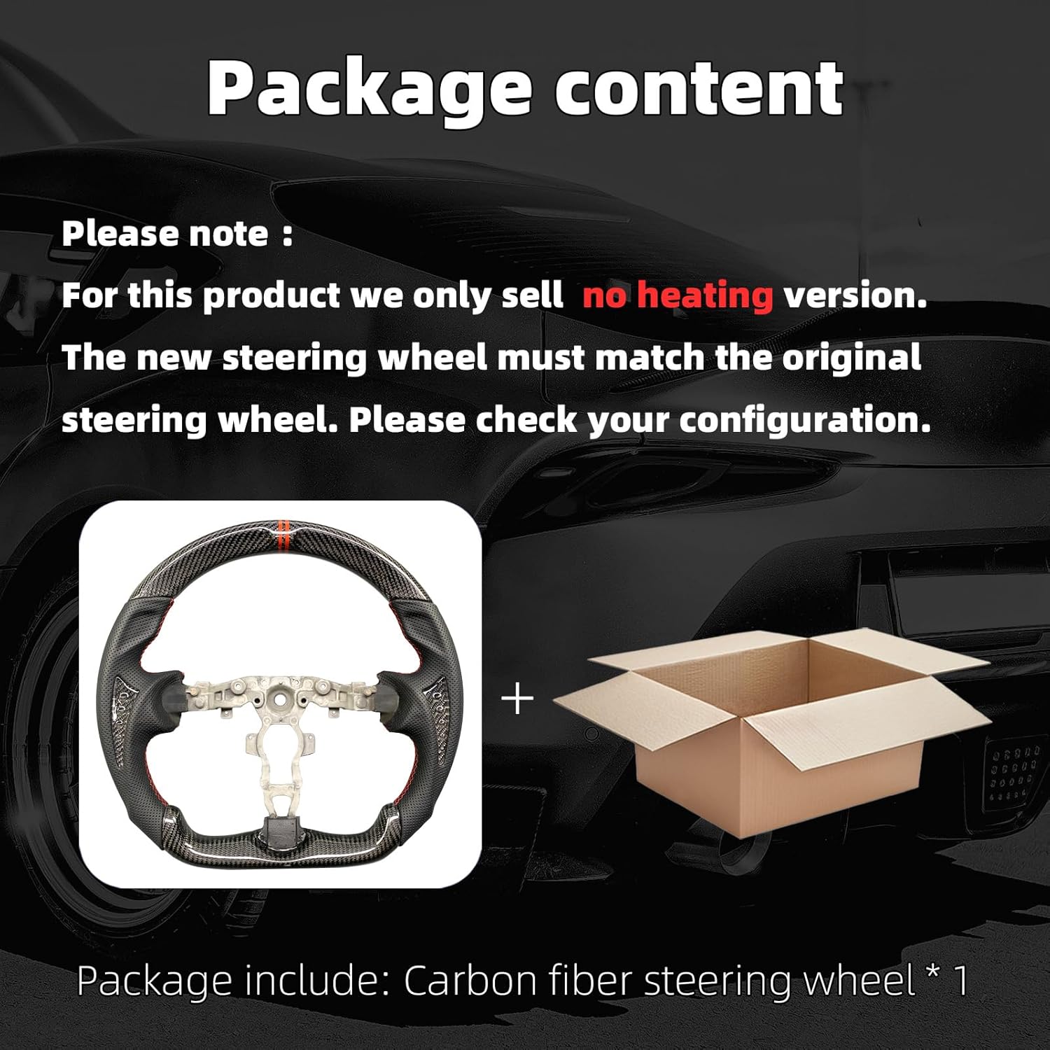 Carbon Fiber Car Steering Wheel Fit For Nissan 370z 2008-2020 D-shaped Flat-bottom Sport Handle Steering Wheel Perforated Leather (Twill Carbon Style 1)