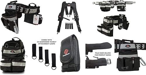 Miniatura 4 de TradeGear Combo de cinturón y bolsa para electricista, cinturón de herramientas para electricistas de alta resistencia, diseñado para mayor