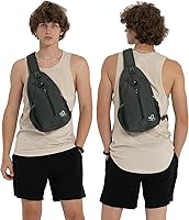 Vista 120 de Waterfly - Mochila cruzada tipo bandolera para viajes y caminatas, bolsa de pecho, Gris, talla única