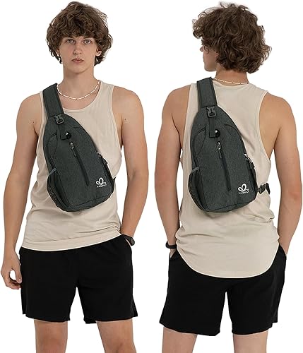 Miniatura 120 de Waterfly - Mochila cruzada tipo bandolera para viajes y caminatas, bolsa de pecho, Gris, talla única