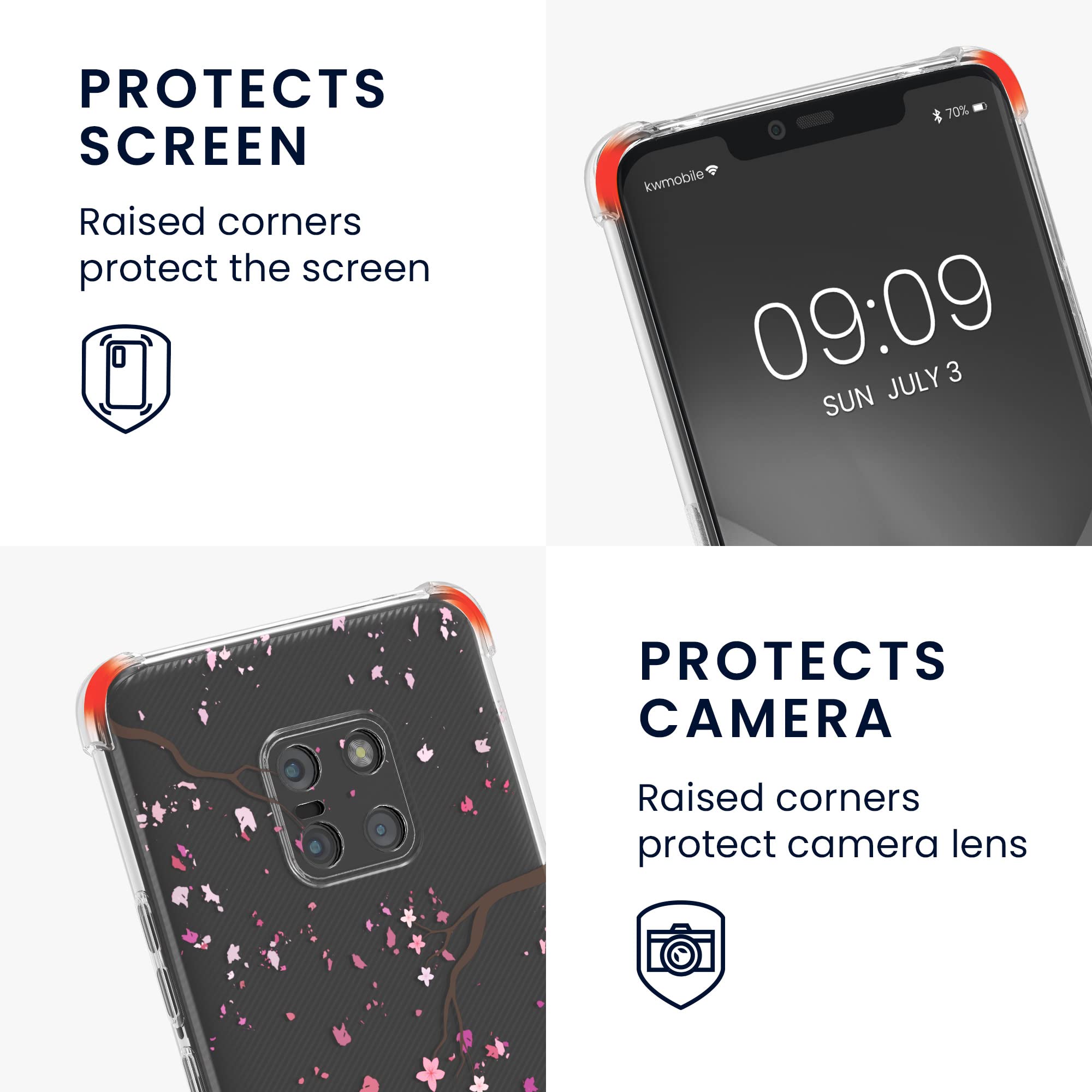 Coque Téléphone Avec Cordon Coque Collier Pour Huawei Mate 20 Pro - Housse Silicone Avec Cordon Réglable Nacre - Protection Antidérapante Coque Huawei P20 Pro