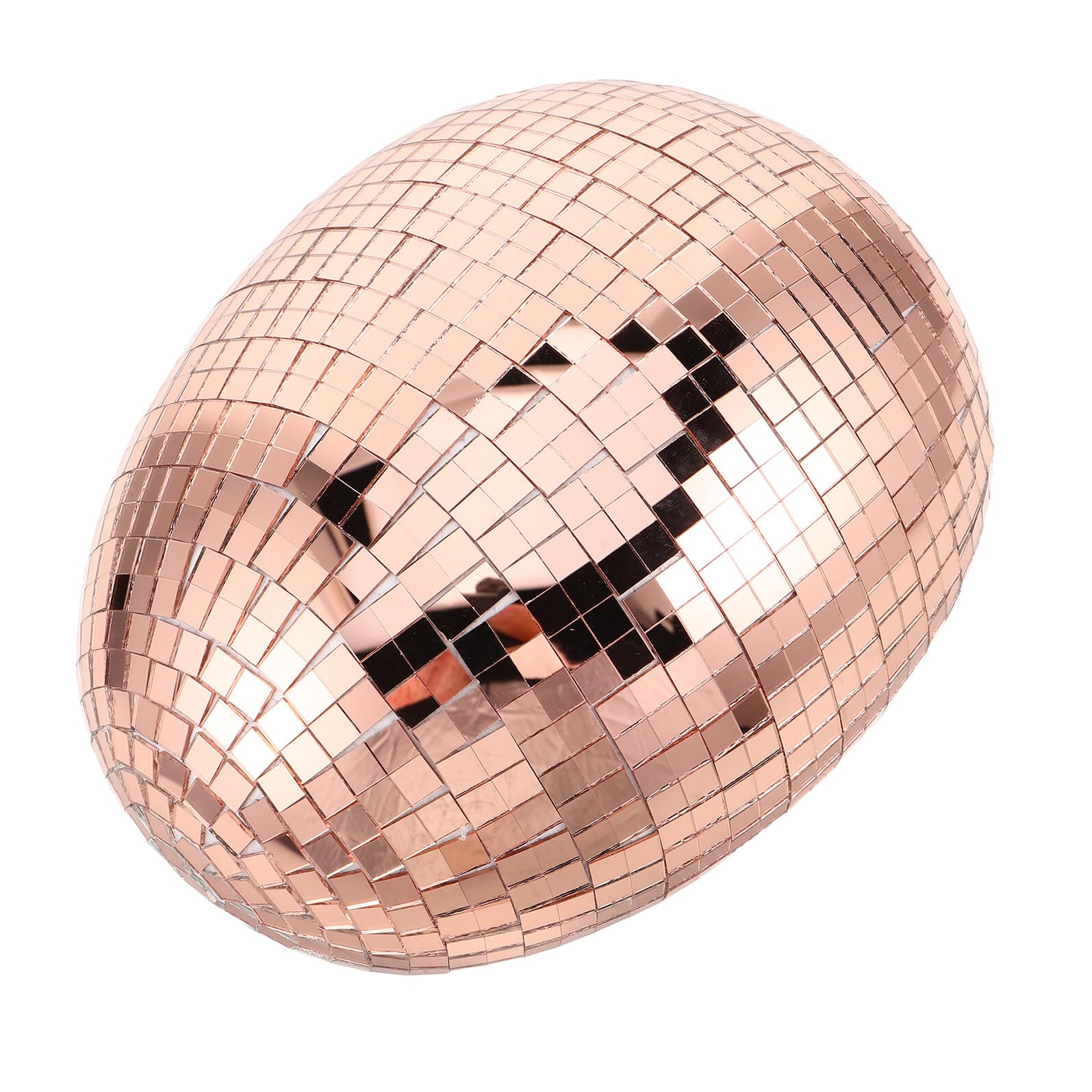 Œuf miroir disco décoratif rose gold 23x18 cm, boule réfléchissante fête et Pâques