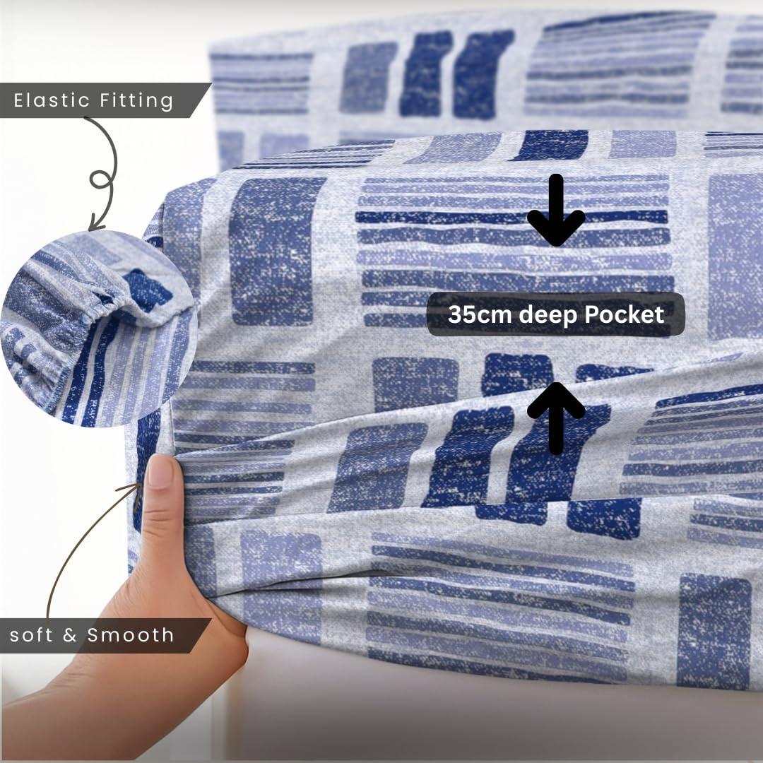 EverSoft Bedding 1PCS Floral Fitted Sheet Single Size Extra Deep 35cm Pocket Soft Breathable Printed Mattress Cover - Image 3