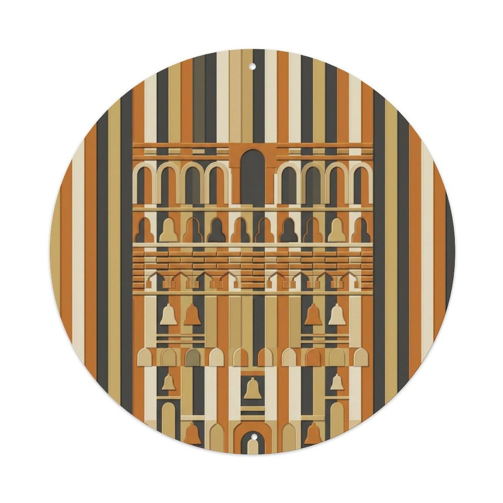 Seville Macro Tower Travel Metal Tin Sign Plaque Wall Decor for Cafe, Club Bar, Office, Home Garden Round Metal Poster 8x8Inch