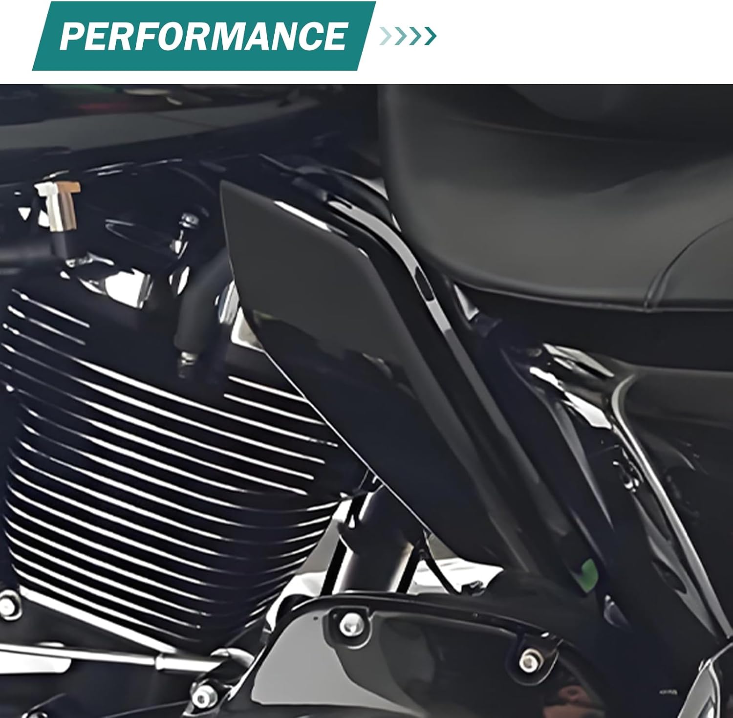 Motorcycle Mid Frame Air Deflector Heat Shield Fit for Harley Touring Road Glide Electra Glide Road King Street Glide Trike (for 2017-2023, Vivid Black)