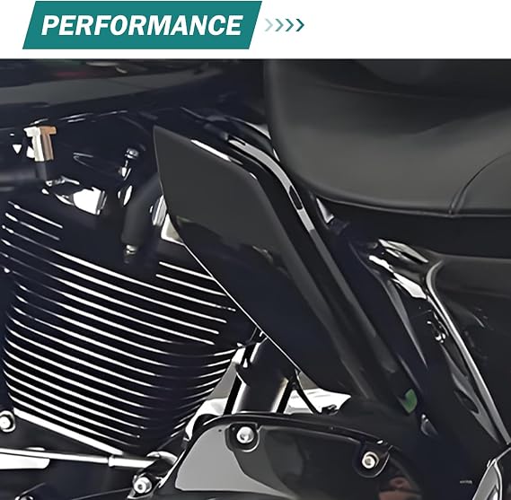 Motorcycle Air Deflector Mid Frame Windshield Heat Shield Fit for Harley Touring Road Glide Electra Glide Road King Street Glide Trike (for 2017-2023, Vivid Black)