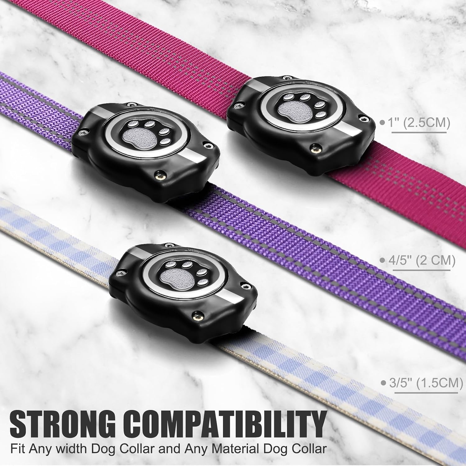 AirTag Dog Collar Holder, 100% Waterproof Air Tag Mount, Compatible with Apple Air Tag for Dogs & Cat Collars, Ultra-Durable Dog Collar AirTag Holder - Fits All Width Collars (Reflective,2 Pack)