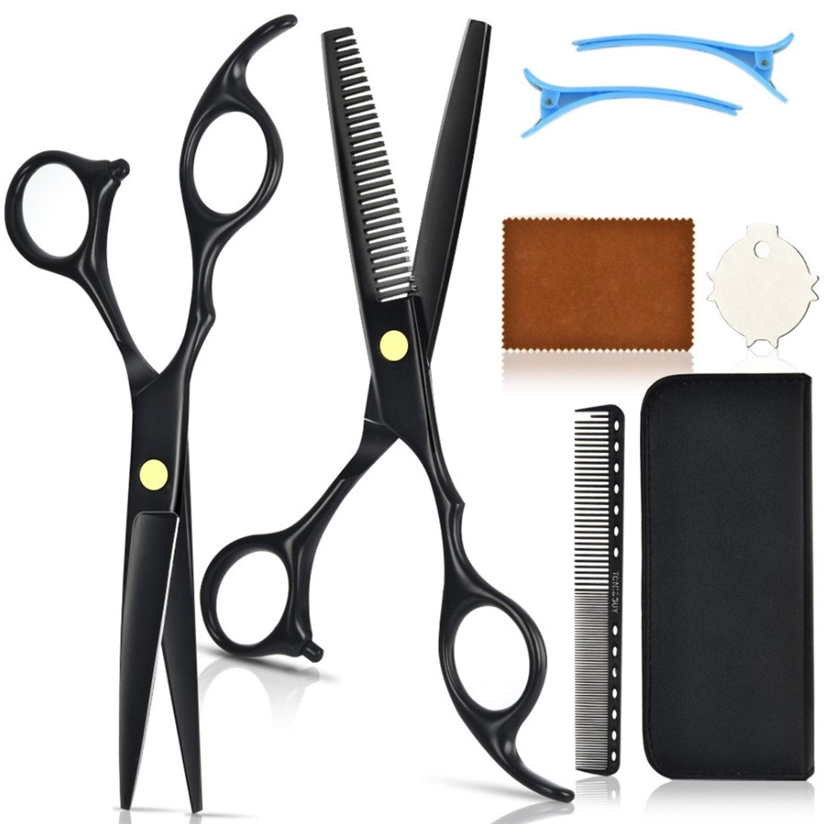 Tijeras Peluqueria Pelo tijera 6,8 pulgadas Peluquería Peluquería Corte Cizalla profesional de acero inoxidable reducción Scissor la barbería Salon Set 8 piezas