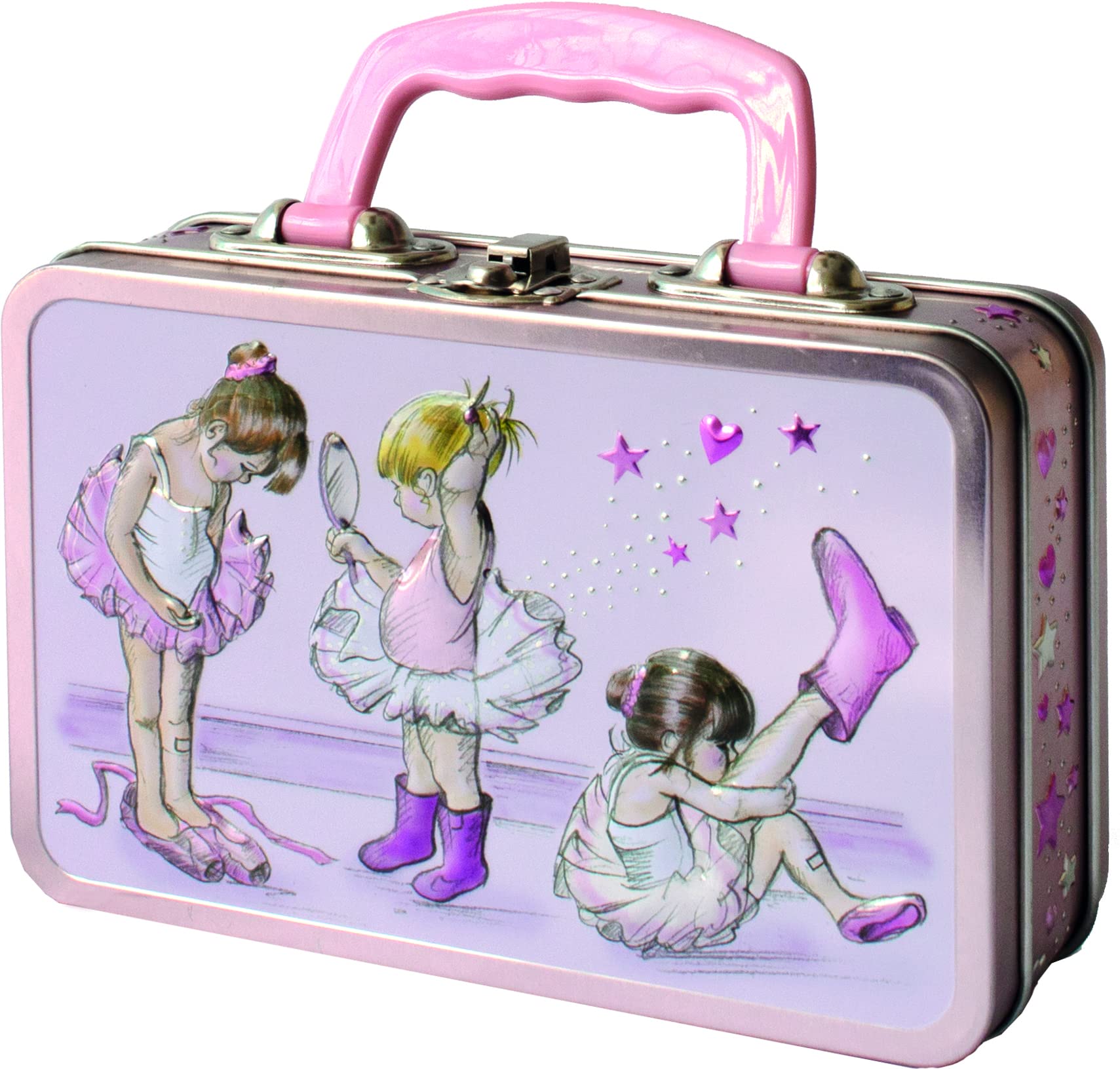 Churchill's Confectionery - Born to Dance Suitcase Tin 150g Mini Chocolate Chip Shortbread