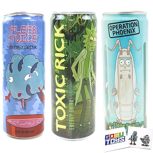 Rick and Morty Energy Drink (3 pack) Toxic Rick, Fleeb