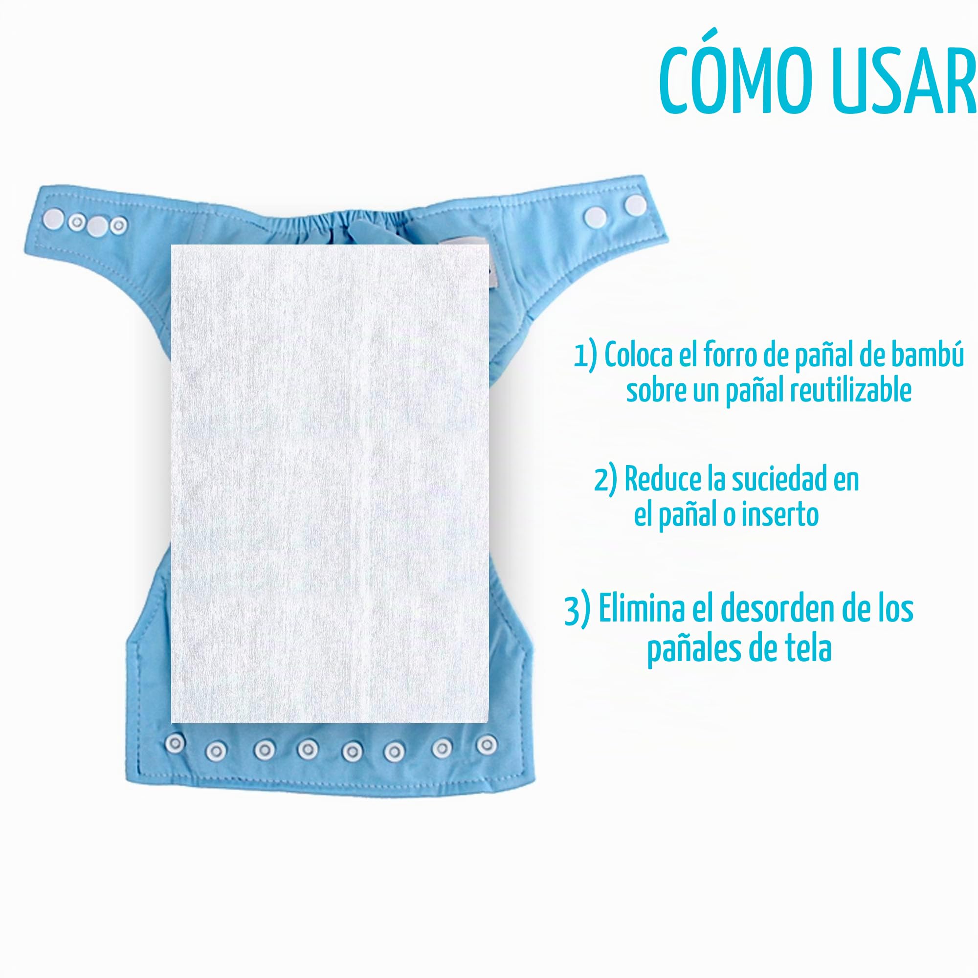 JM Forros de Pañales de Tela - Biodegradables, Aumenta la Vida Útil de los Pañales Reutilizables para Bebés, Previene Manchas, Comodidad para Cambiar Pañales de Bambú Reutilizables - 11x7.5 Pulgadas
