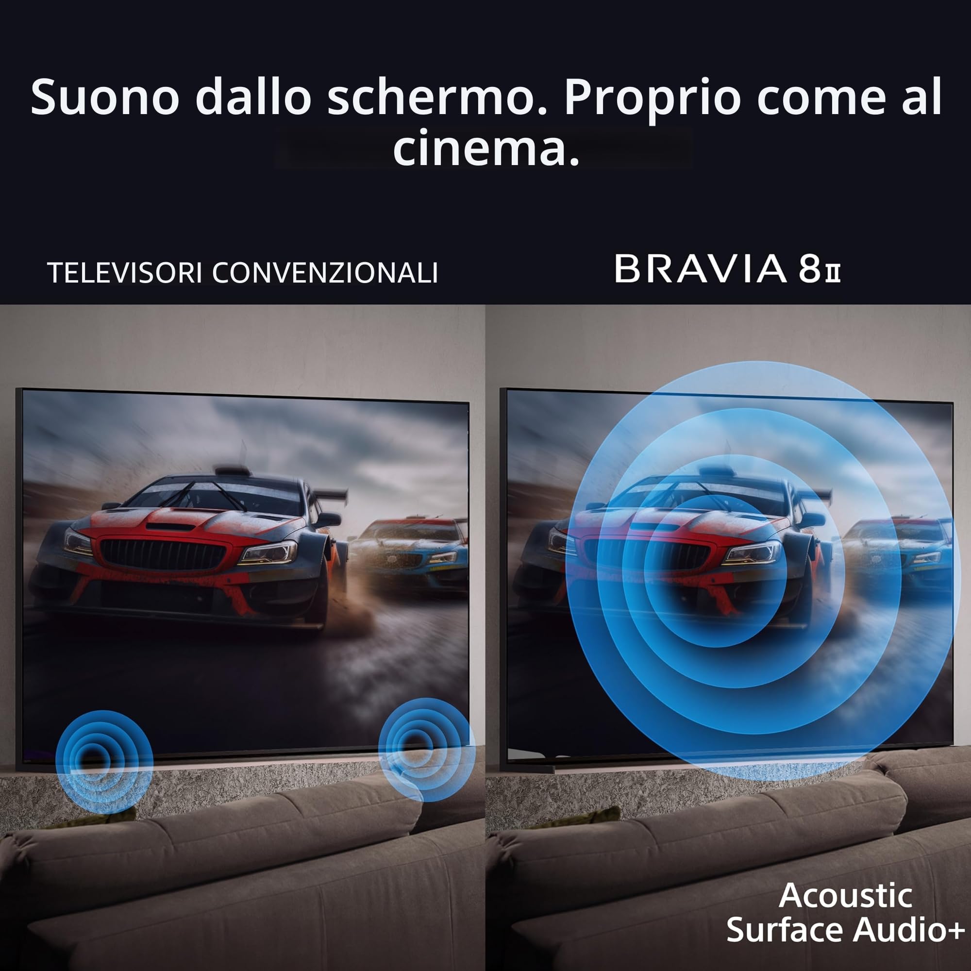 Sony K-55XR8 Televisione 55" 4K Oled Ultra HD Smart TV, HDR, DVB-T2, Hevc Main 10, Wi-Fi Nero