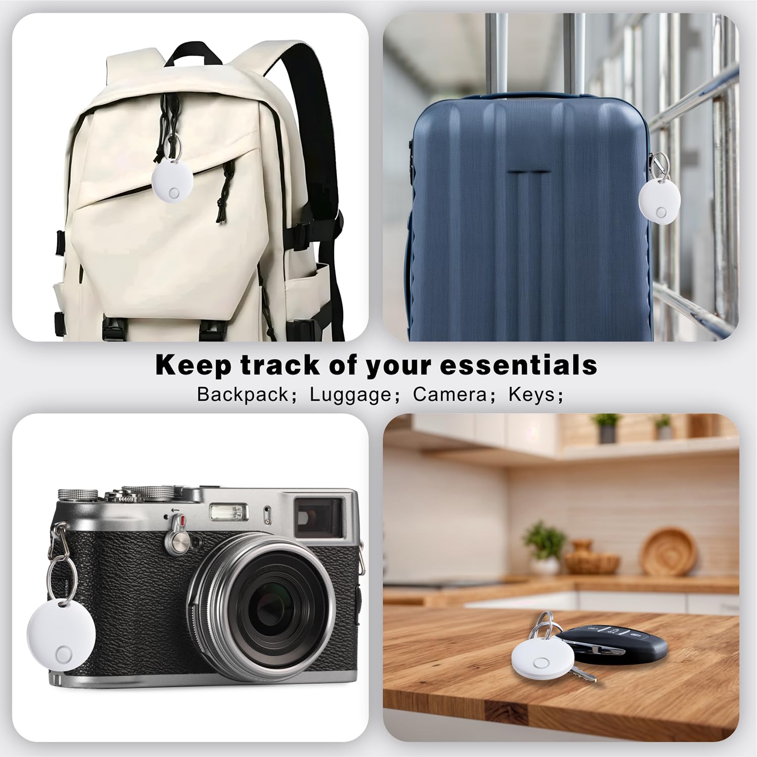 Smart Tag compatibile con Apple Find My (Solo iOS) localizzatore per chiavi bagagli valigie portafogli impermeabile IP67