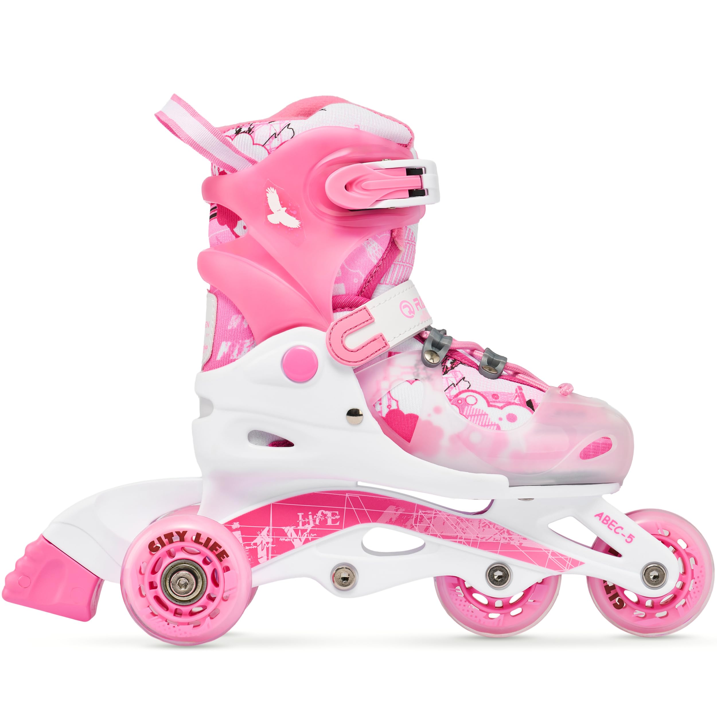 Pattini in linea 3in1 per bambini Triskates/Rollskates Raven Princess