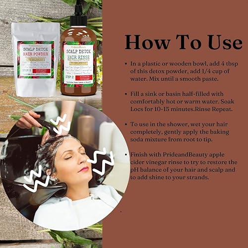 Miniatura 7 de Loc DetoX, Bundle- Deep Clean Dreadlock Powder and ACV Hair Rinse - Natural Hair Cleanser for Product Build Up - Loc Care and Maintenance Products