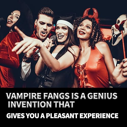 Miniatura 4 de 3 colmillos de vampiro retráctiles de Halloween, horribles dientes de colmillos de vampiro, no rayan las encías, dientes falsos de colmillos de