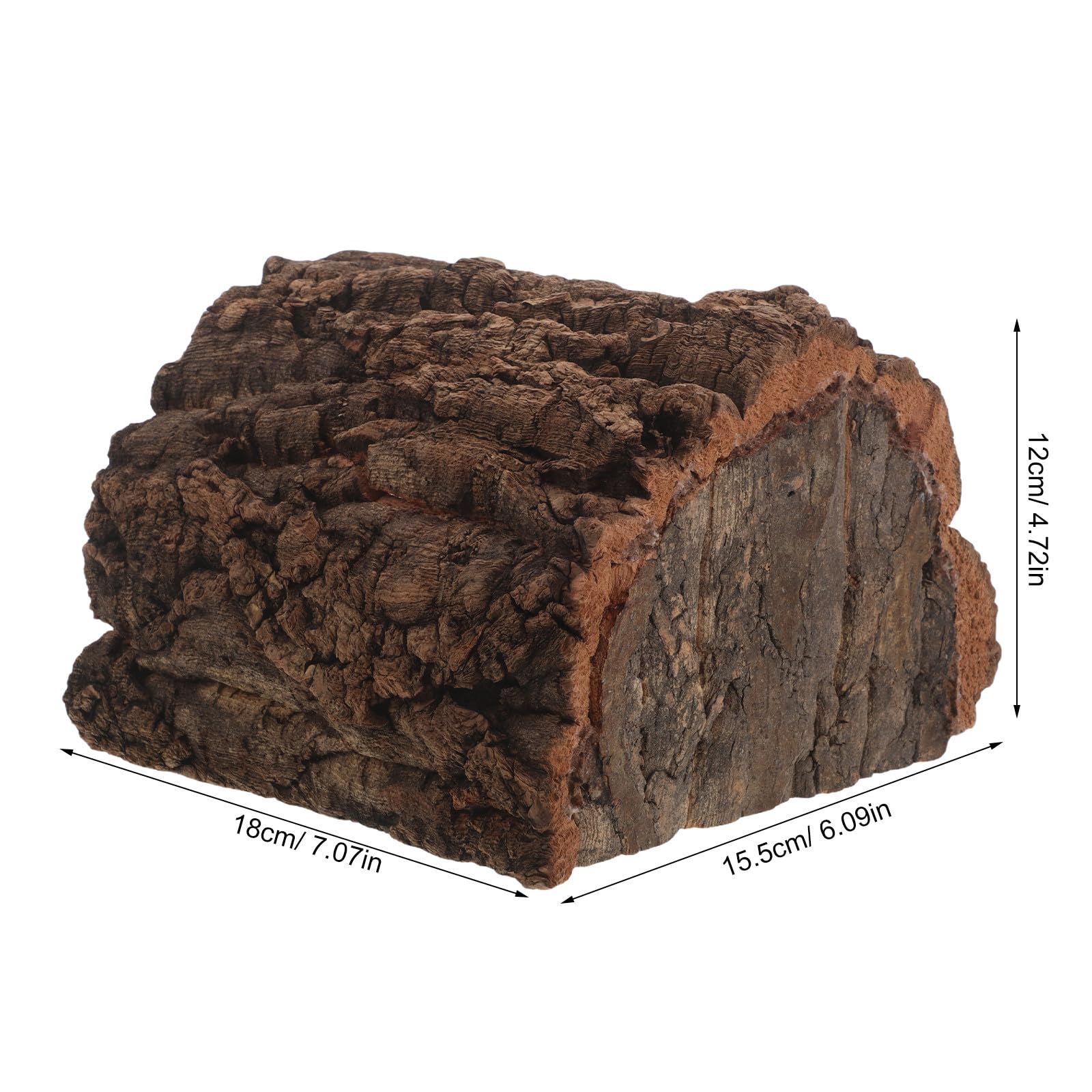 Refugio de Corteza de Corcho para Reptiles - Cueva de Corteza de árbol Natural para lagartos, barbudos y Geckos - Terrario pequeño con Forma de de 6x7''