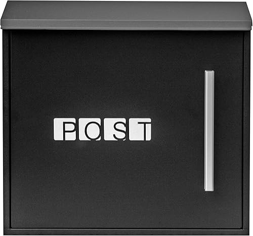 Miniatura 2 de Buzón de seguridad con bloqueo, montaje en pared, buzón de correo de acero galvanizado de gran capacidad, buzón de correo para exteriores, 13 x 12 x