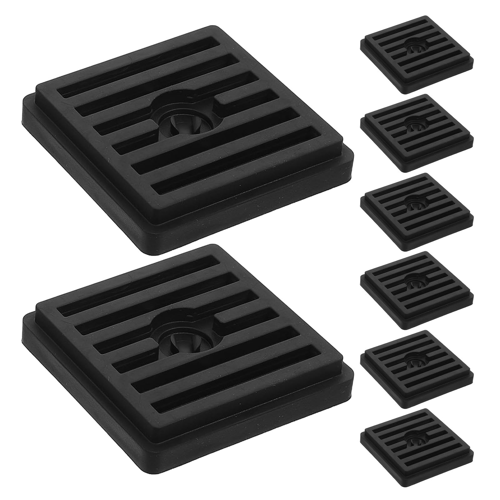 Copas de ruedas de goma cuadradas y negras para muebles, 8 piezas
