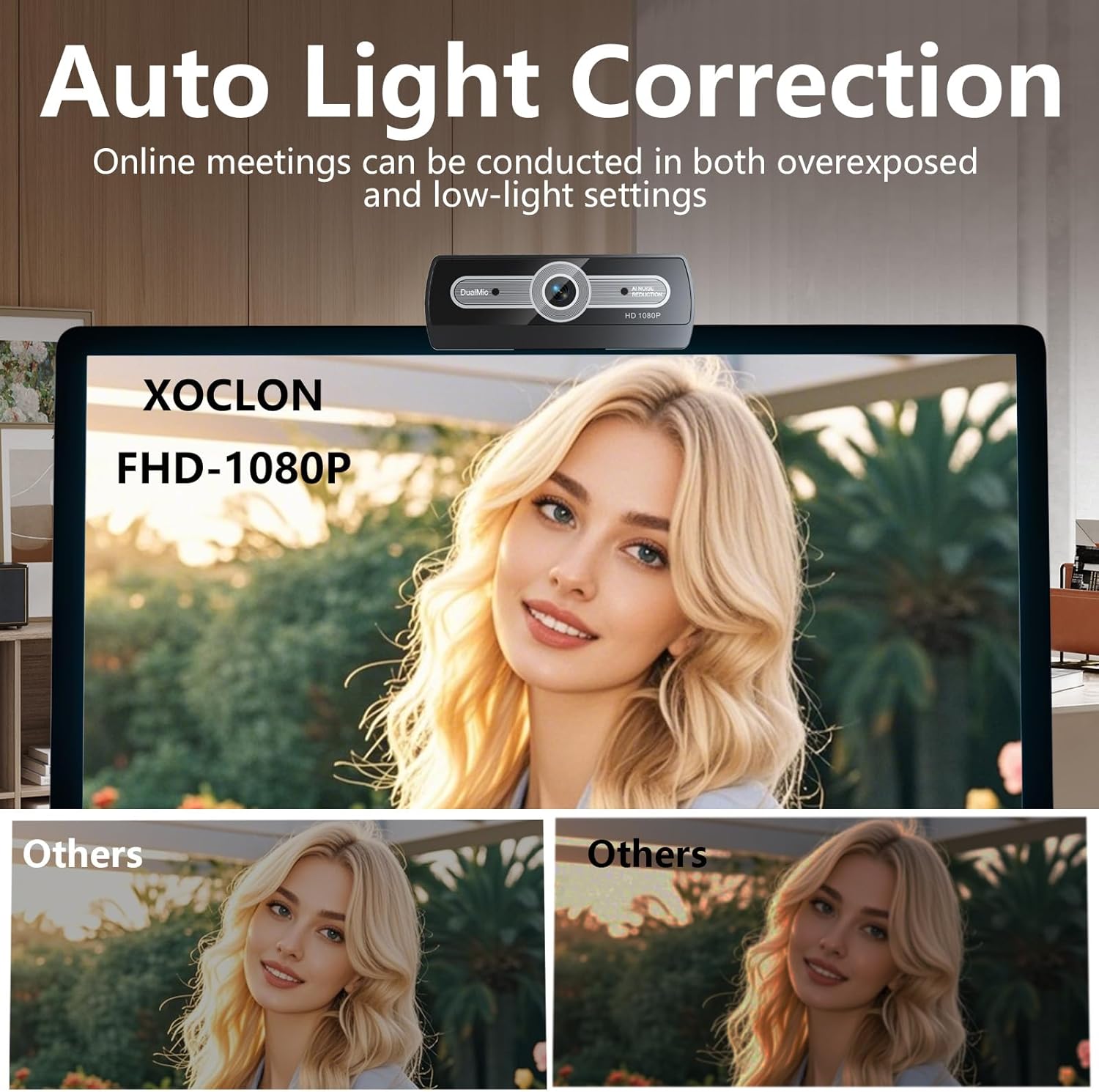 1080p Webcam with Microphone, USB for PC Laptop Desktop Computer, Streaming Camera, Plug & Play, for Meeting/Online Video Calls - Image 3