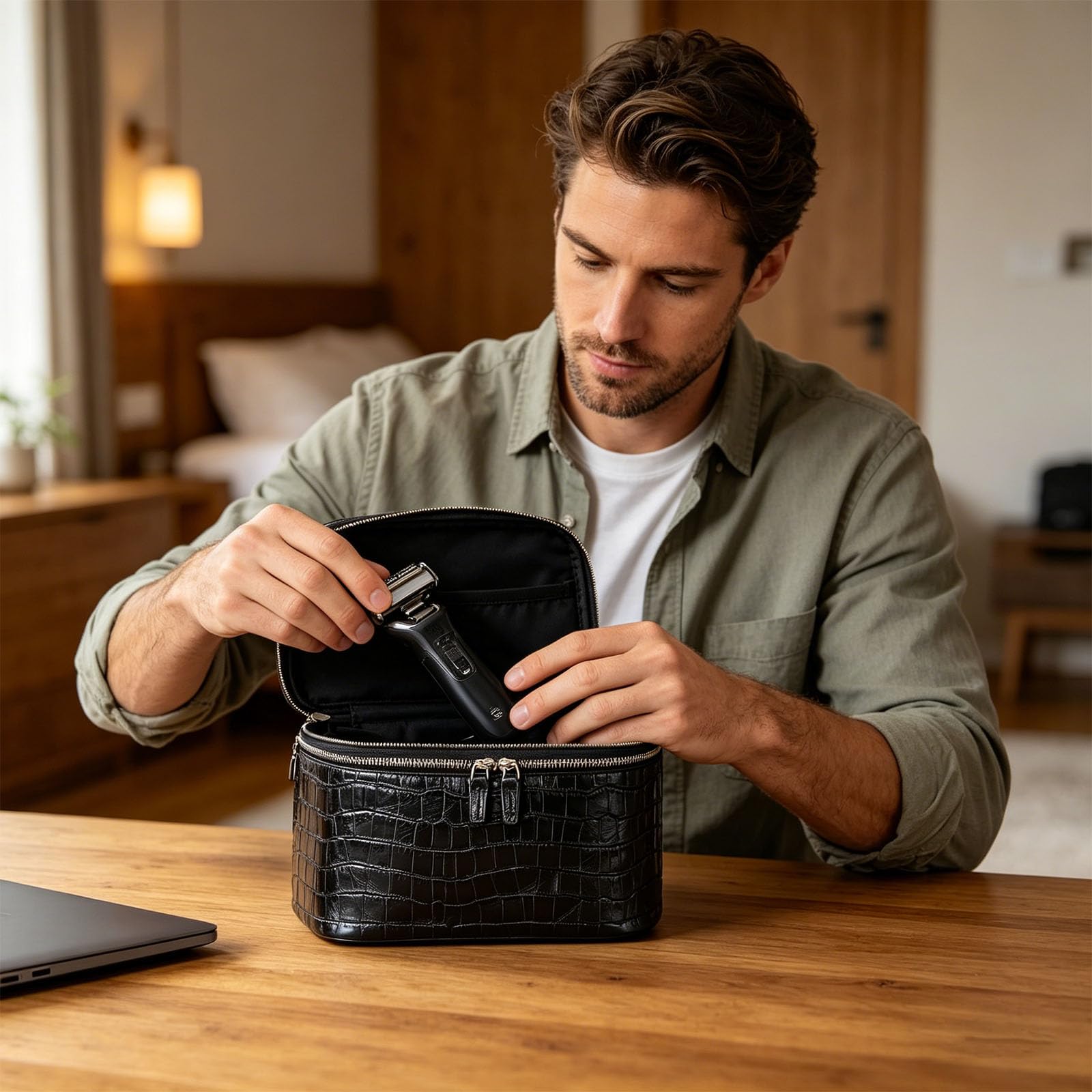 Borsa portatile alla moda con scomparti sicuri e design elegante, perfetta per ogni occasione trendy