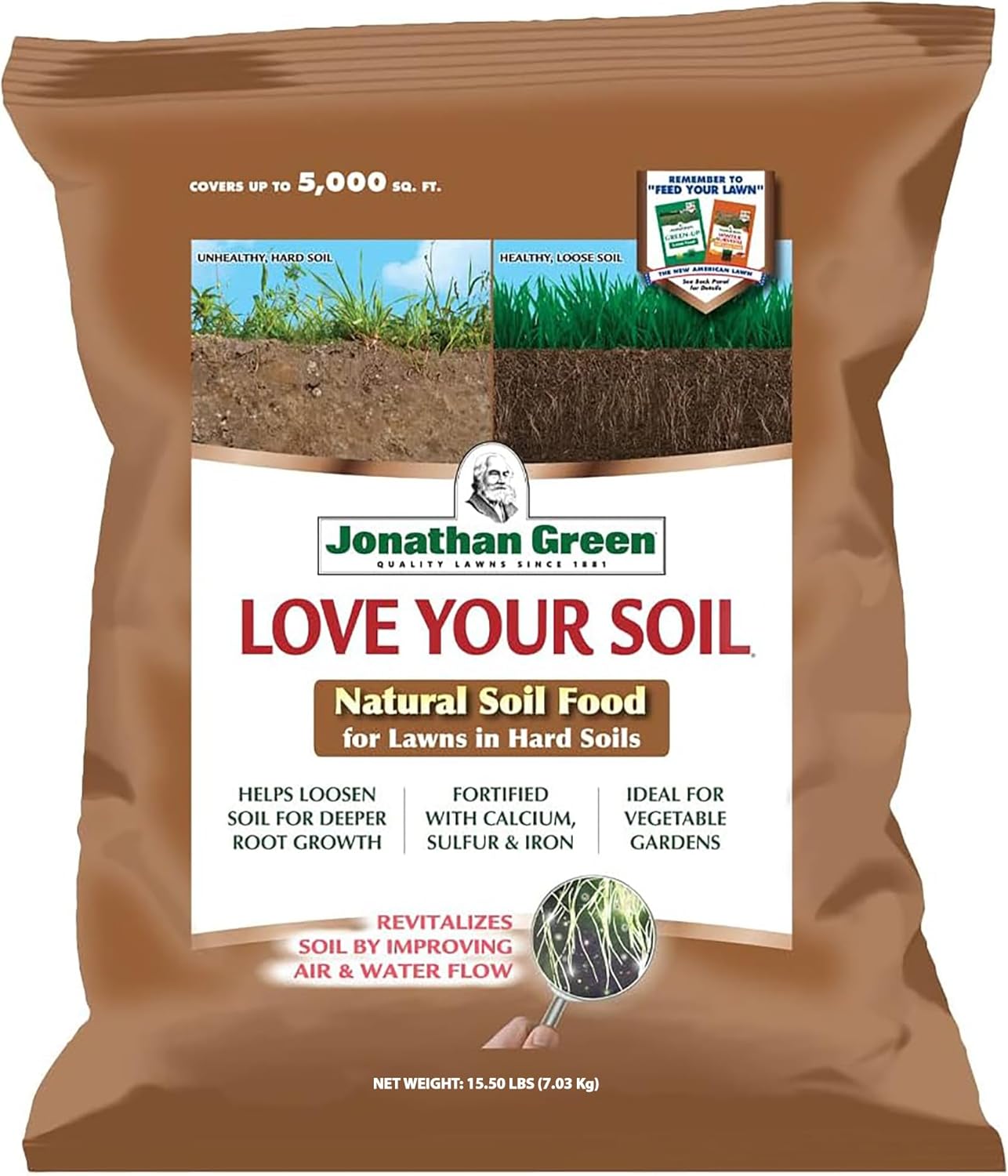 Jonathan Green (12191) Love Your Soil, Soil Food for Lawns in Hard Soils - Soil Amendment for Grass & Vegetable Gardens (15,000 Sq. Ft.)