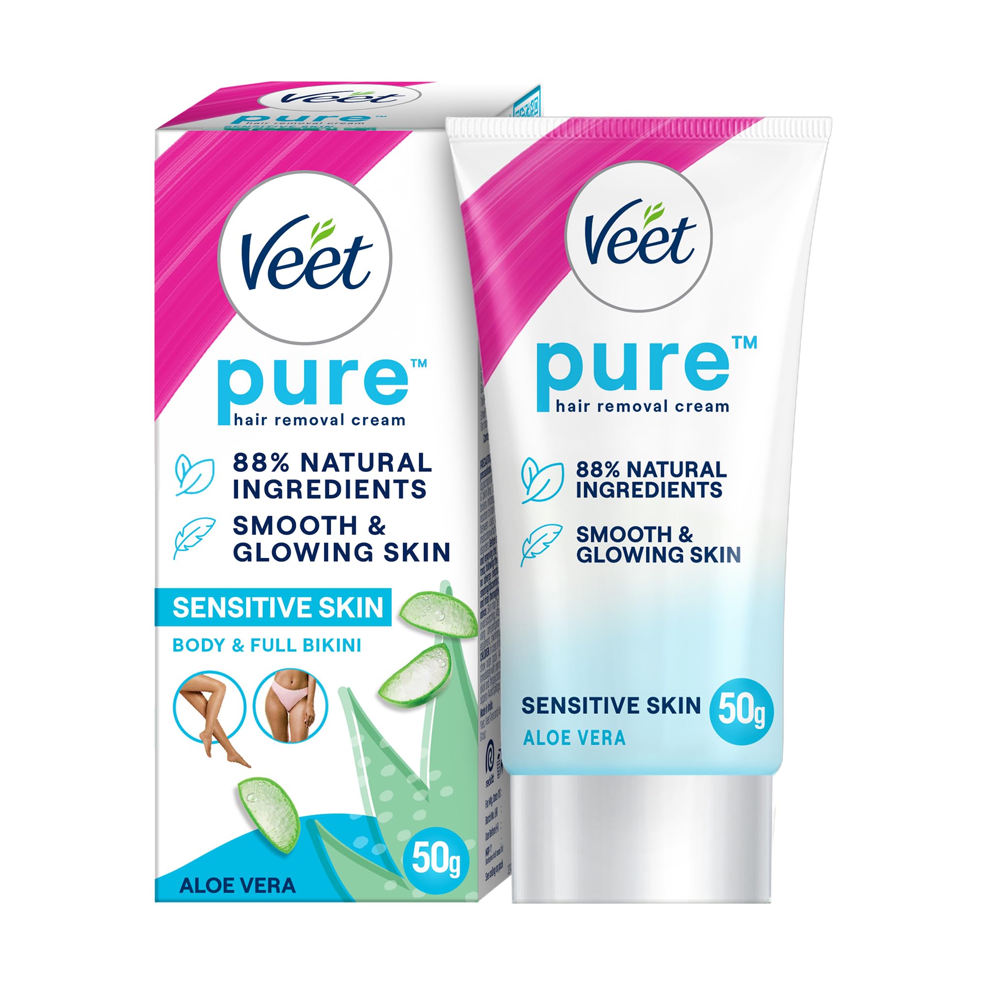 Pure Hair Removal Cream for Women For Sensitive Skin - 50g | Suitable for Legs, Underarms, Bikini Line, Arms