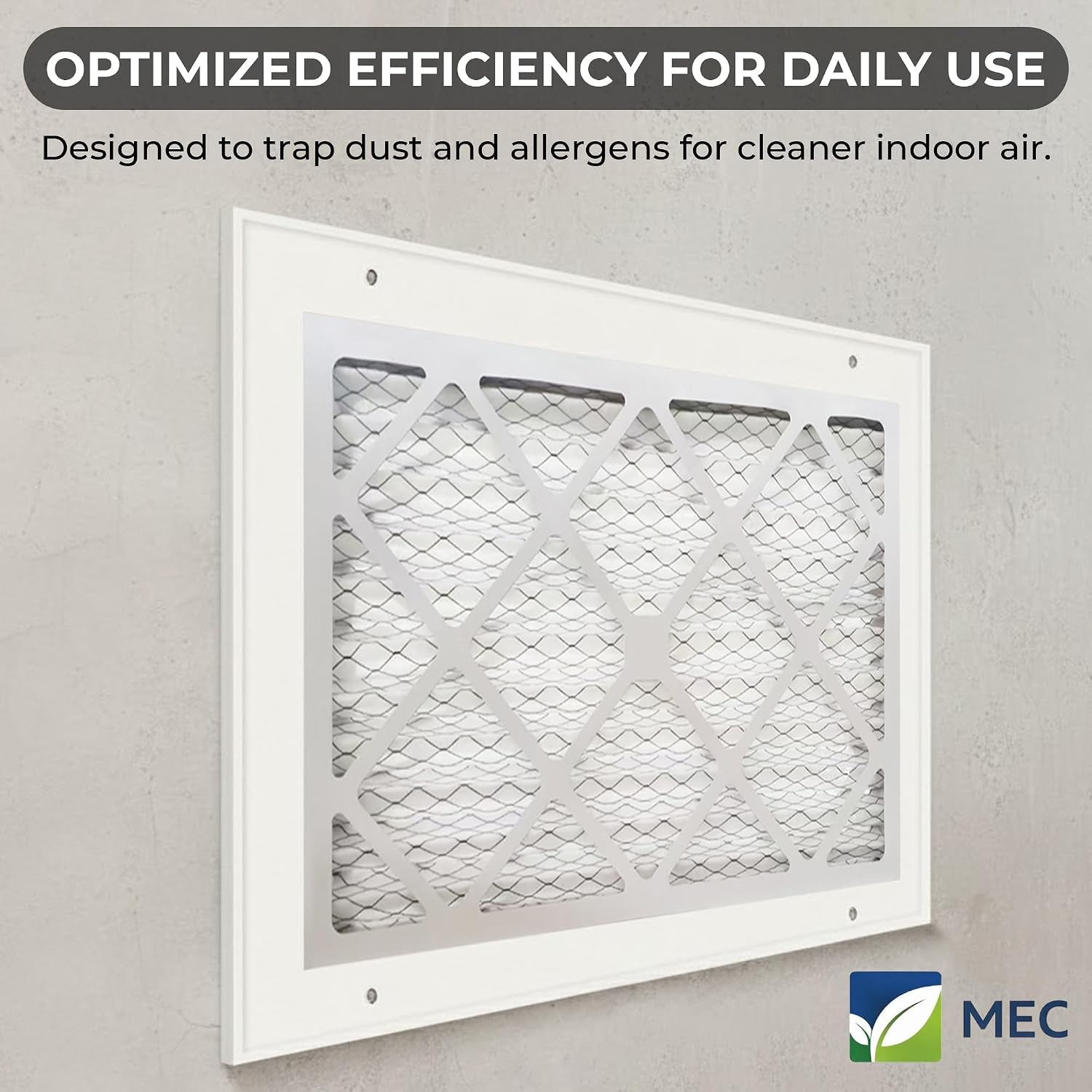MEC 20×25x1 Air Filter MERV 8 Essential Dust & Allergy Control (4-Pack), Electrostatic Pleated HVAC AC Furnace Filters Replacement (Actual Size: 19.50 x 24.50x x0.75)