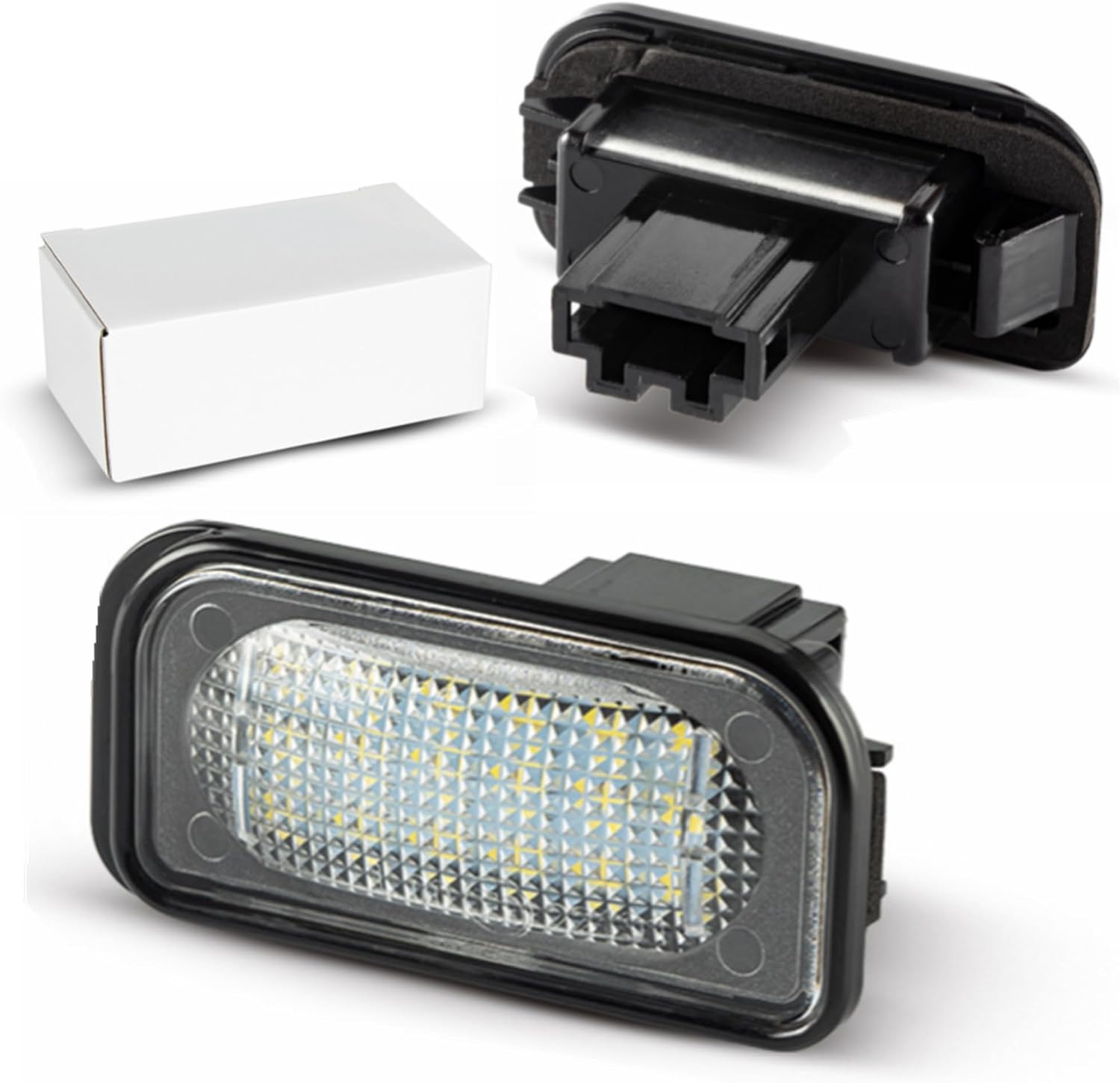 Yankok LED License Plate Lights Compatible with C-Class W203/S203 Wagon 01-07, E-Class W211 Sedan 01-09 S211 Wagon 02-09, CLS-Class W219/C219 SLK-Class R171 05-11