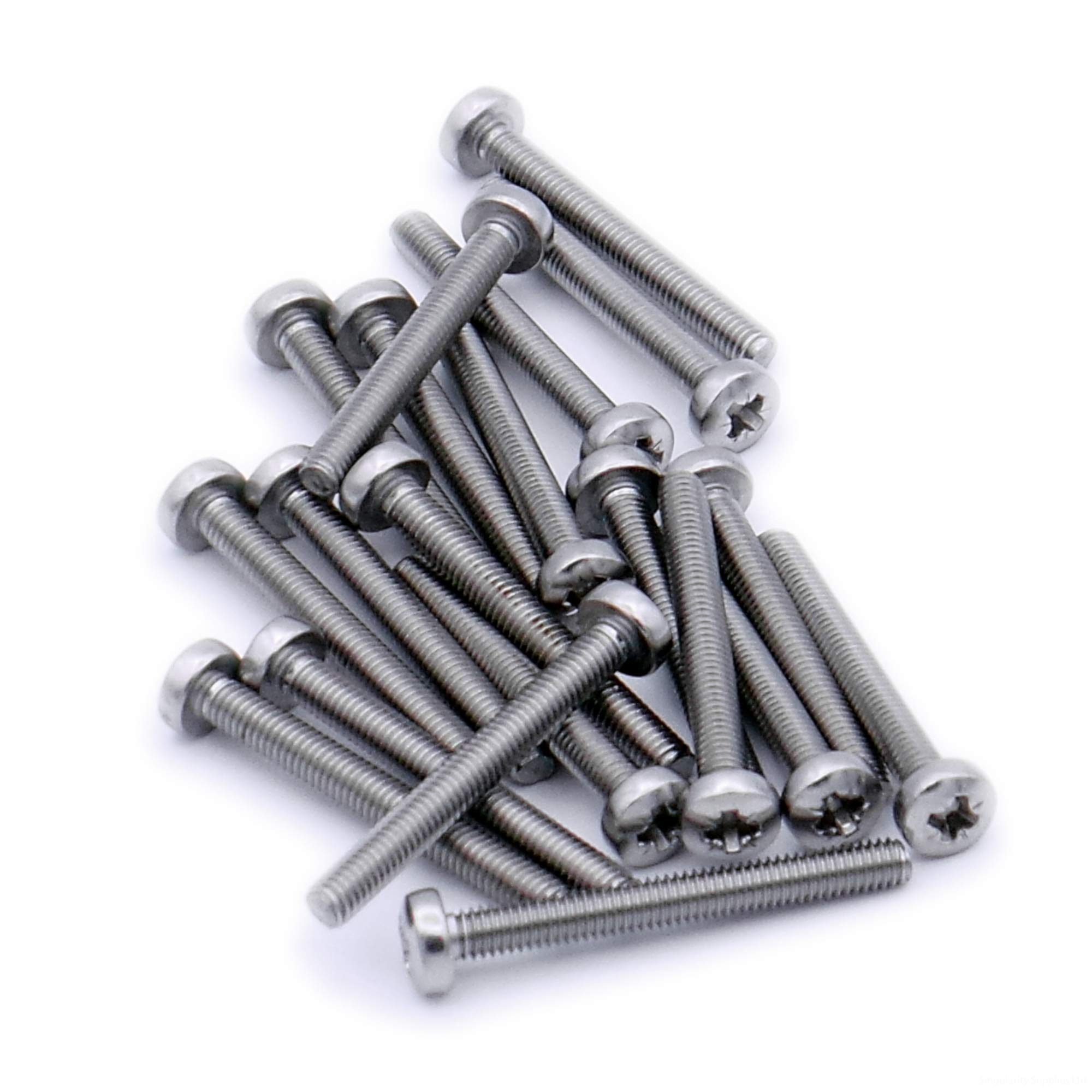 M3 (3mm x 20mm) Pozi Pan Machine Screw (Bolt) - Stainless Steel (A2) (Pack of 20)