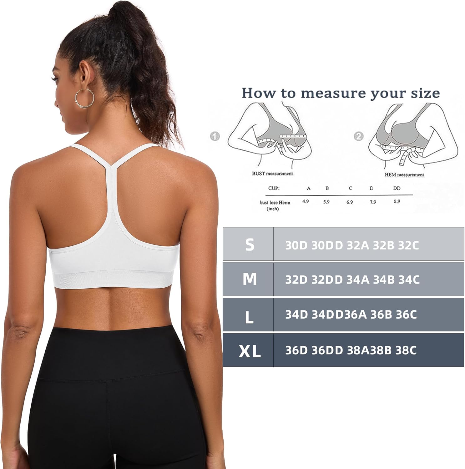 OBICUM Women's Y-Back Sports Bra - Light Support Yoga Bra Removable Padded Spaghetti Straps for Low-Impact Workouts - Image 6
