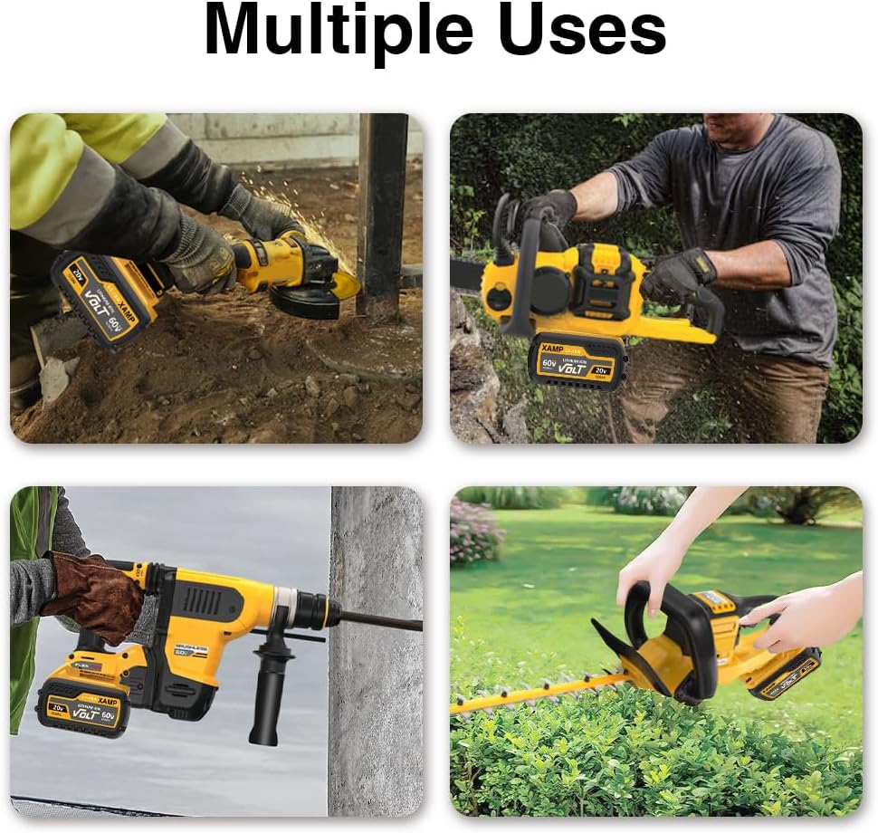 XAMP 12000mah 60V Battery for 60V/20V MAX Replacement Lithium-ion Battery for DCB606 DCB612 DCB609 Batteries Compatible with 20V/60V Power Tools - Image 7