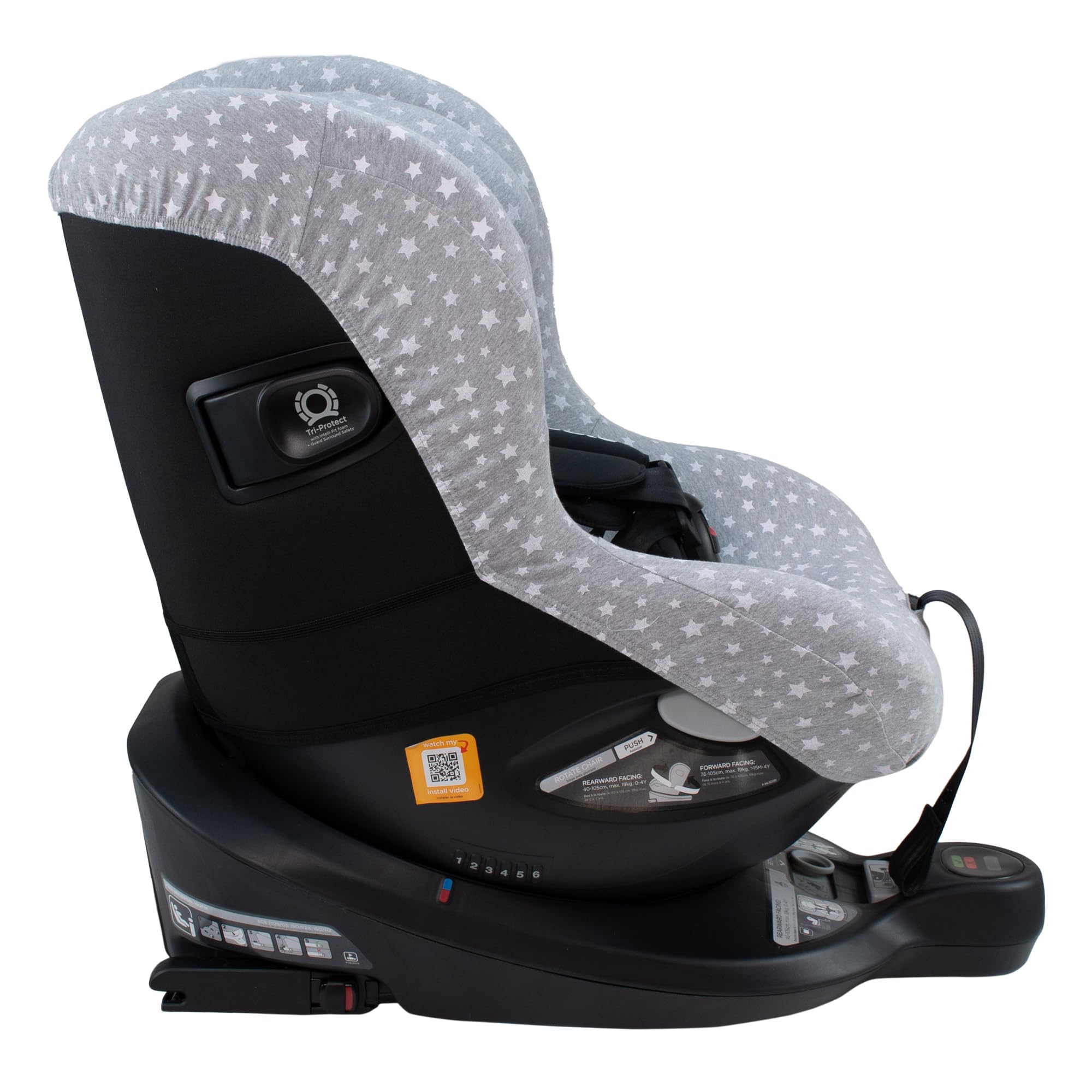 JYOKO Kids Funda de algodón Compatible con Joie I-Spin 360 y Joie I-Safe (White Star) — view 4