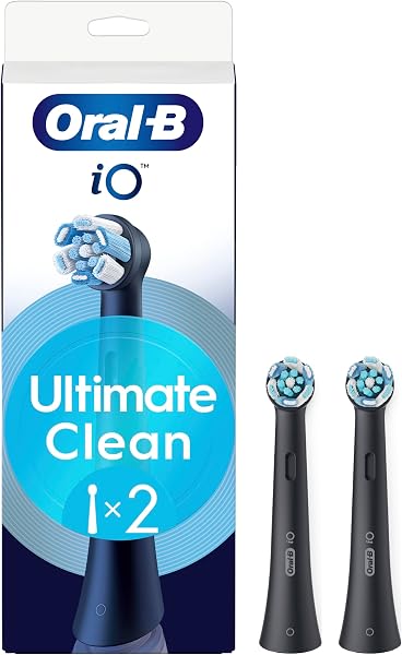 Oral-B Szczotki zapasowe Ultimate Clean, zestaw 2 sztuk, czarne | Wkłady do szczoteczki elektrycznej iO, dla dorosłych,