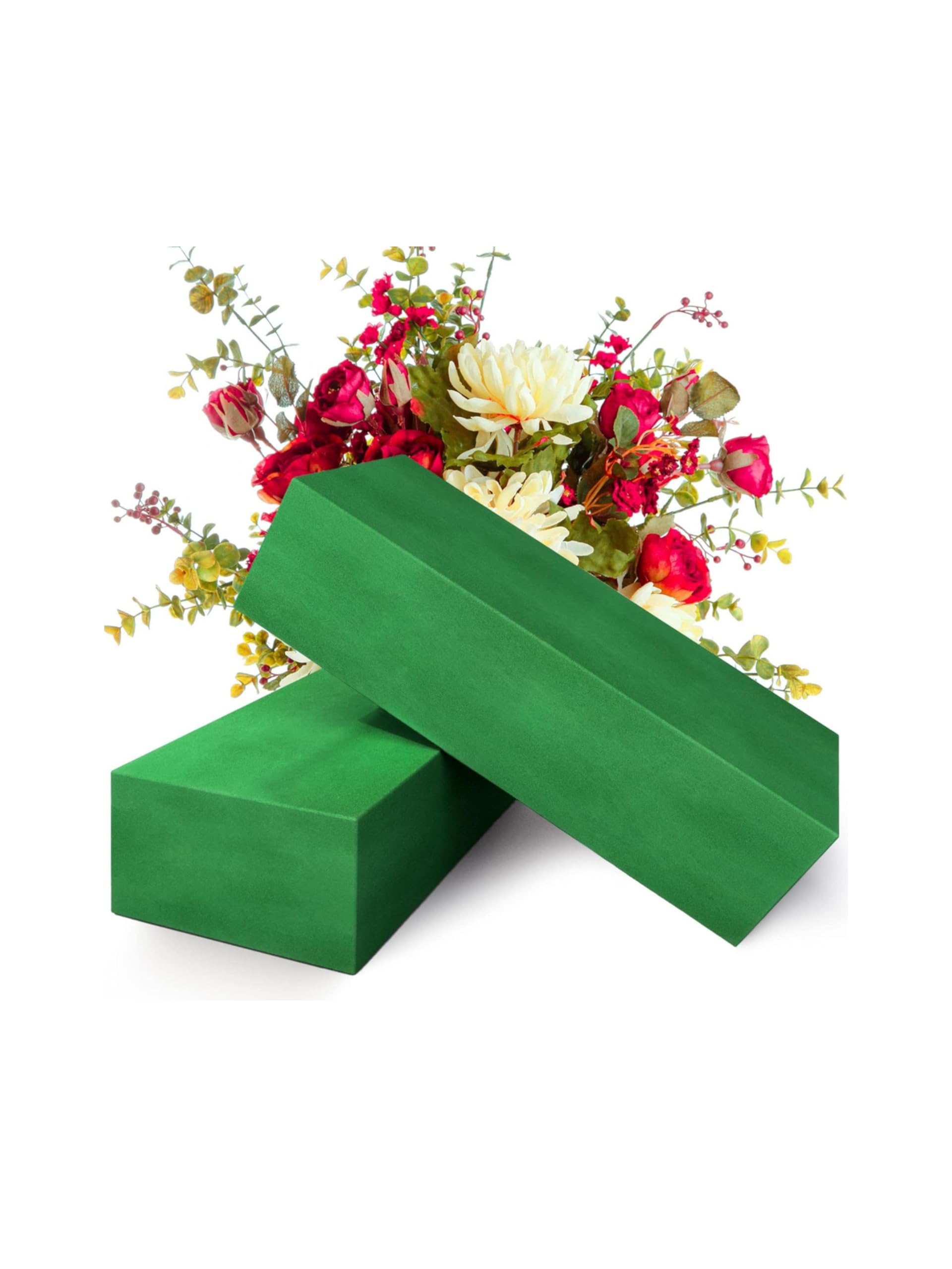 Sagar Florist Floral Products 2 Pcs, Wet and Dry Floral Foam Blocks Flower Arrangement Kit for Fresh or Silk Artificial Floral Foam for Flowers Arrangement (9"L x 3.1"W x 4.3"H)