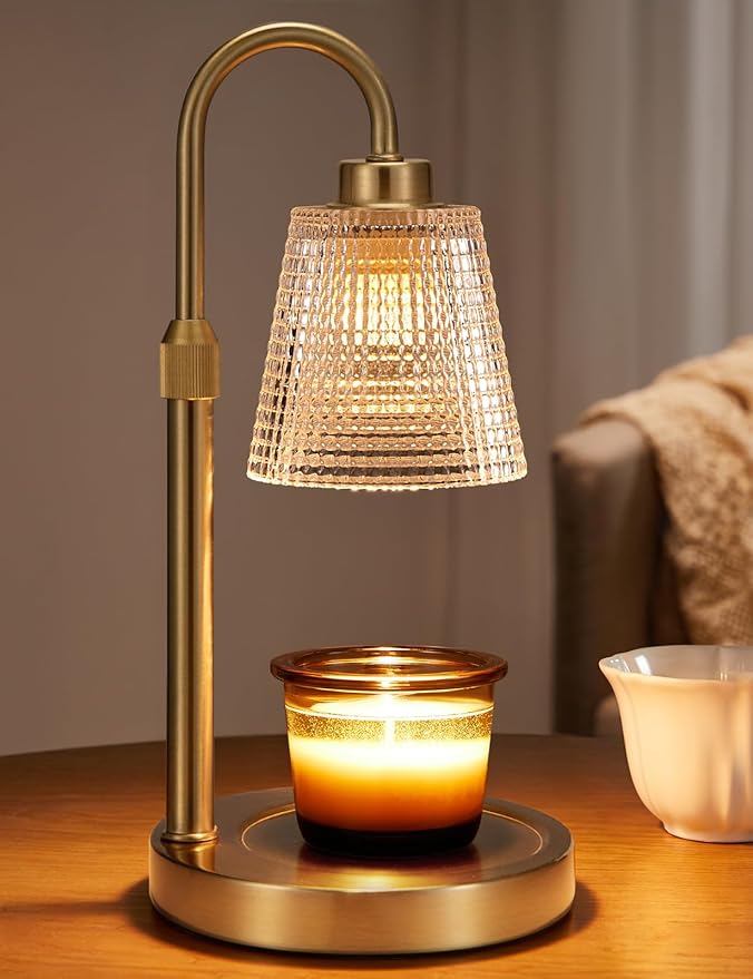 Innqoo Candle Warmer Lamp with Timer, Dimmable Candle Warmer for Jar Candles, Height Adjustable Wax Melts Warmer, Birthday Gifts for Women Mom, House Warming Gifts New Home Decor