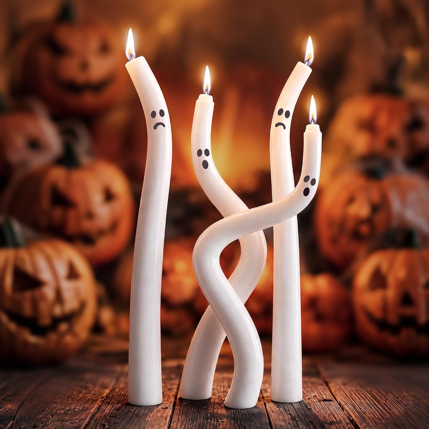 X-Protector Halloween Ghost Candles 4 PCS - Spooky Halloween Decorations