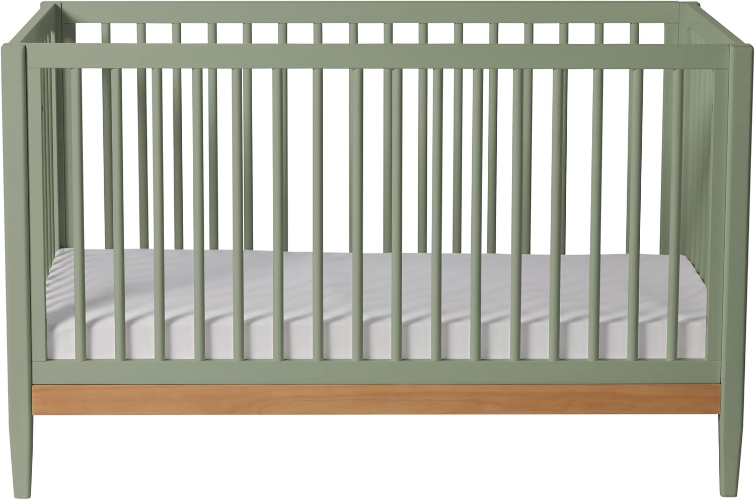 Little Seeds Clover 4-in-1 Convertible Crib, Grove Green/Natural