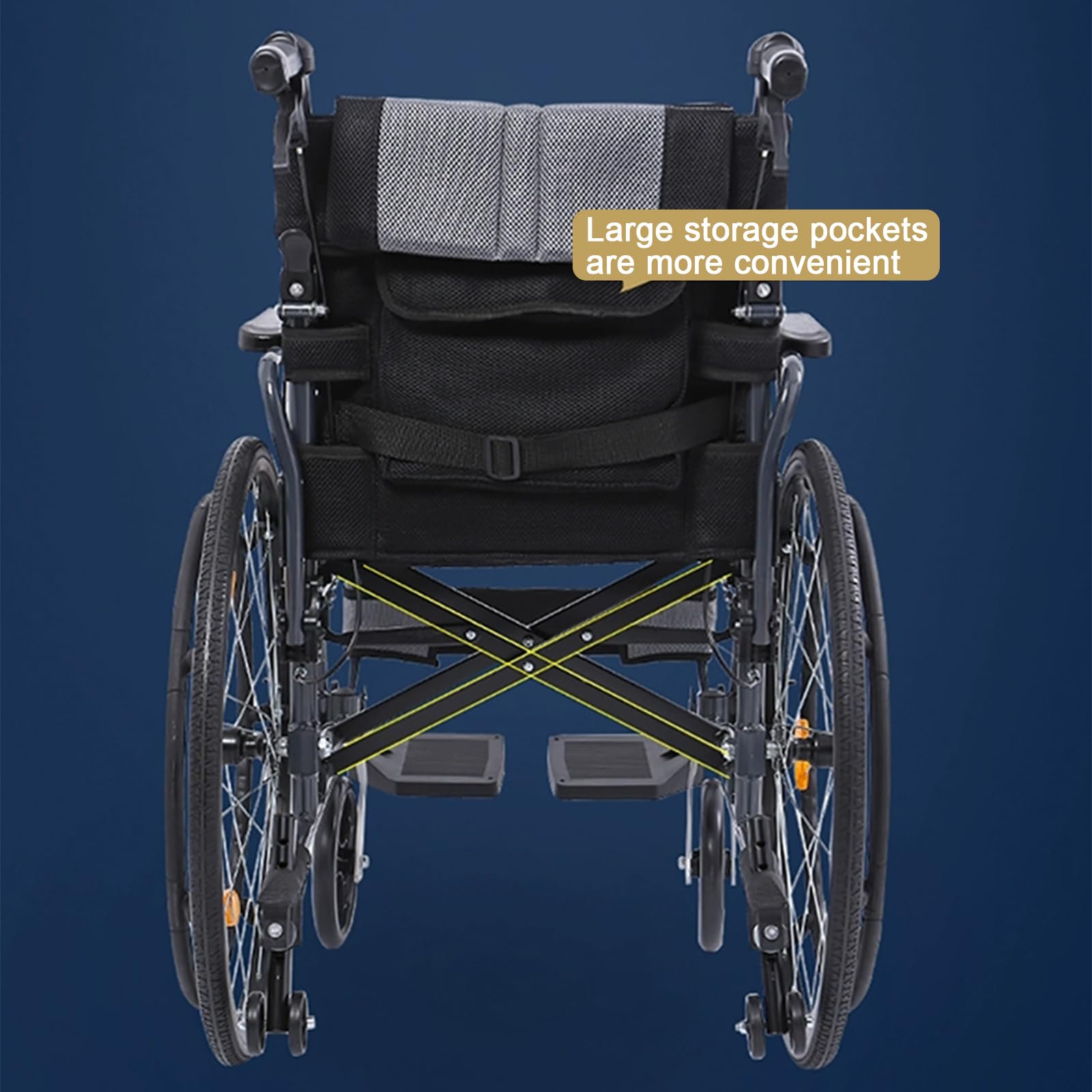 Aluminiowy wielofunkcyjny ręczny wózek inwalidzki, wózki inwalidzkie dla dorosłych z zabezpieczeniem przed wywróceniem, składany przenośny wózek inwalidzki z własnym napędem