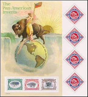 Pan American Inverts Full Sheet of 7 Stamps 3 Inverts & 4 x 80¢ Buffalo USA 2001 Scott #3505