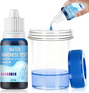 Kit Dureza Agua, Test Acuario, Test Agua Potable, Analice la Calidad del Agua de Forma Fácil y Rápida, Apto para Agua del Grifo, Agua Potable, Acuarios y Sistemas de Agua Blanda, 15ml