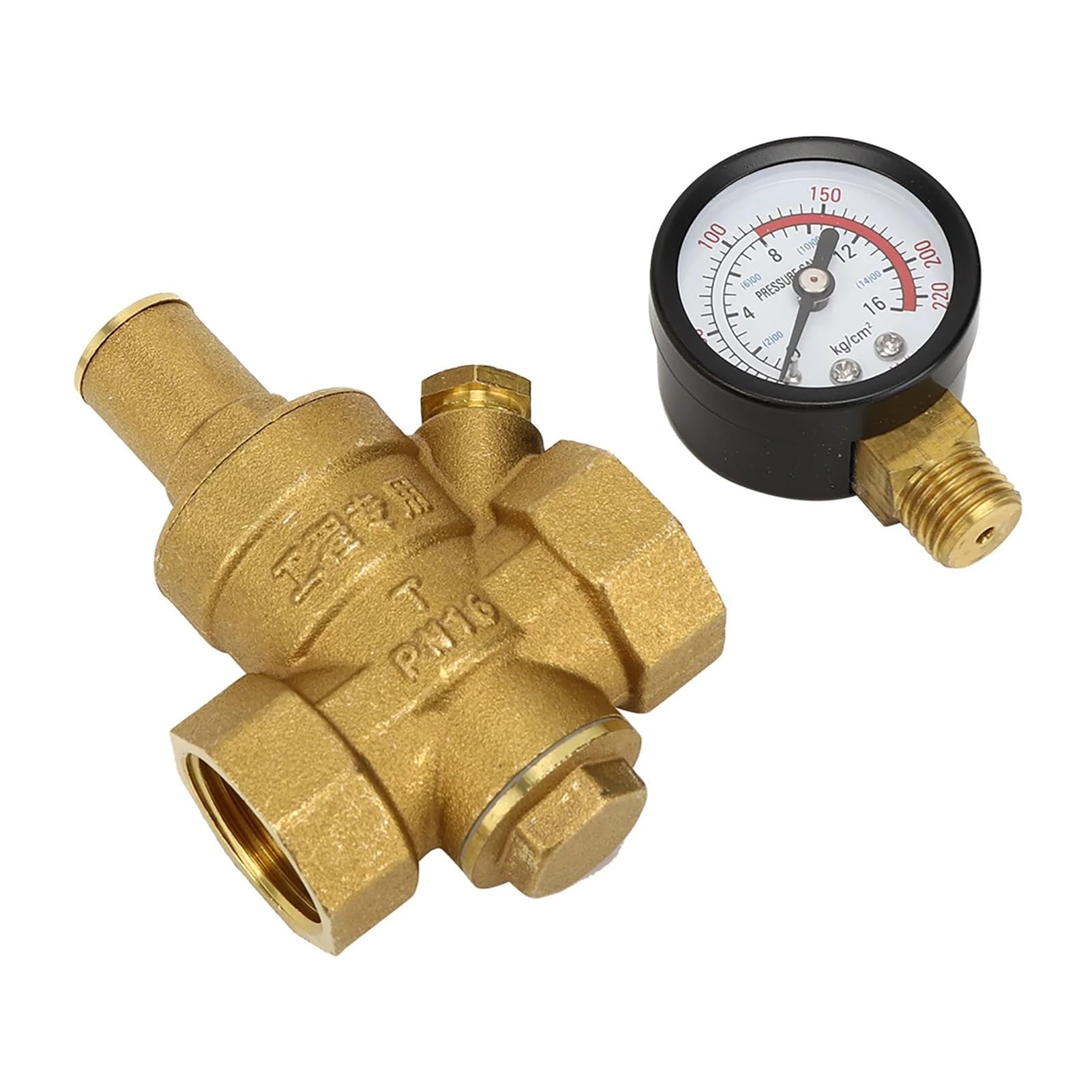 Ozliyy One Color 1Pcs Water Pressure Reducer Brass Regulator Dn20 Adjustable With Gauge Meter