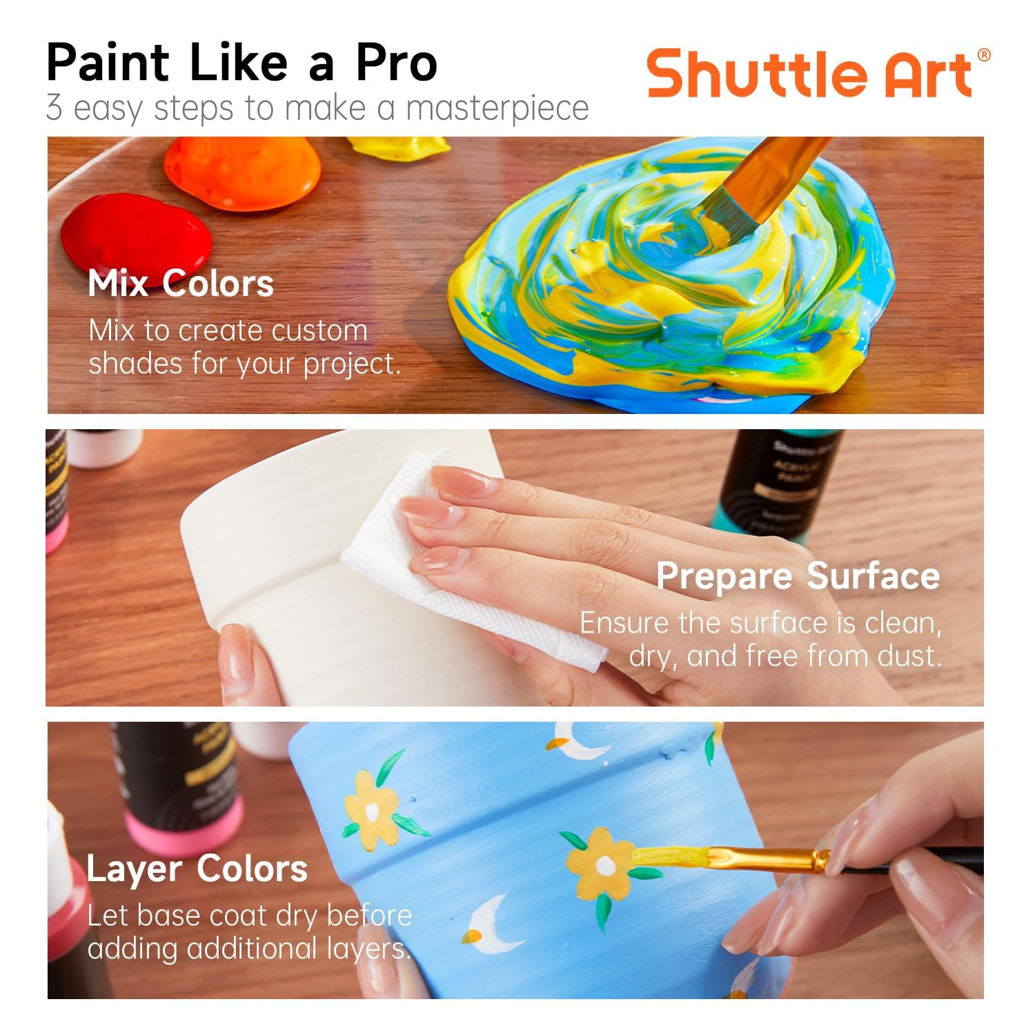 Shuttle Art Zestaw farb akrylowych 36 kolorów