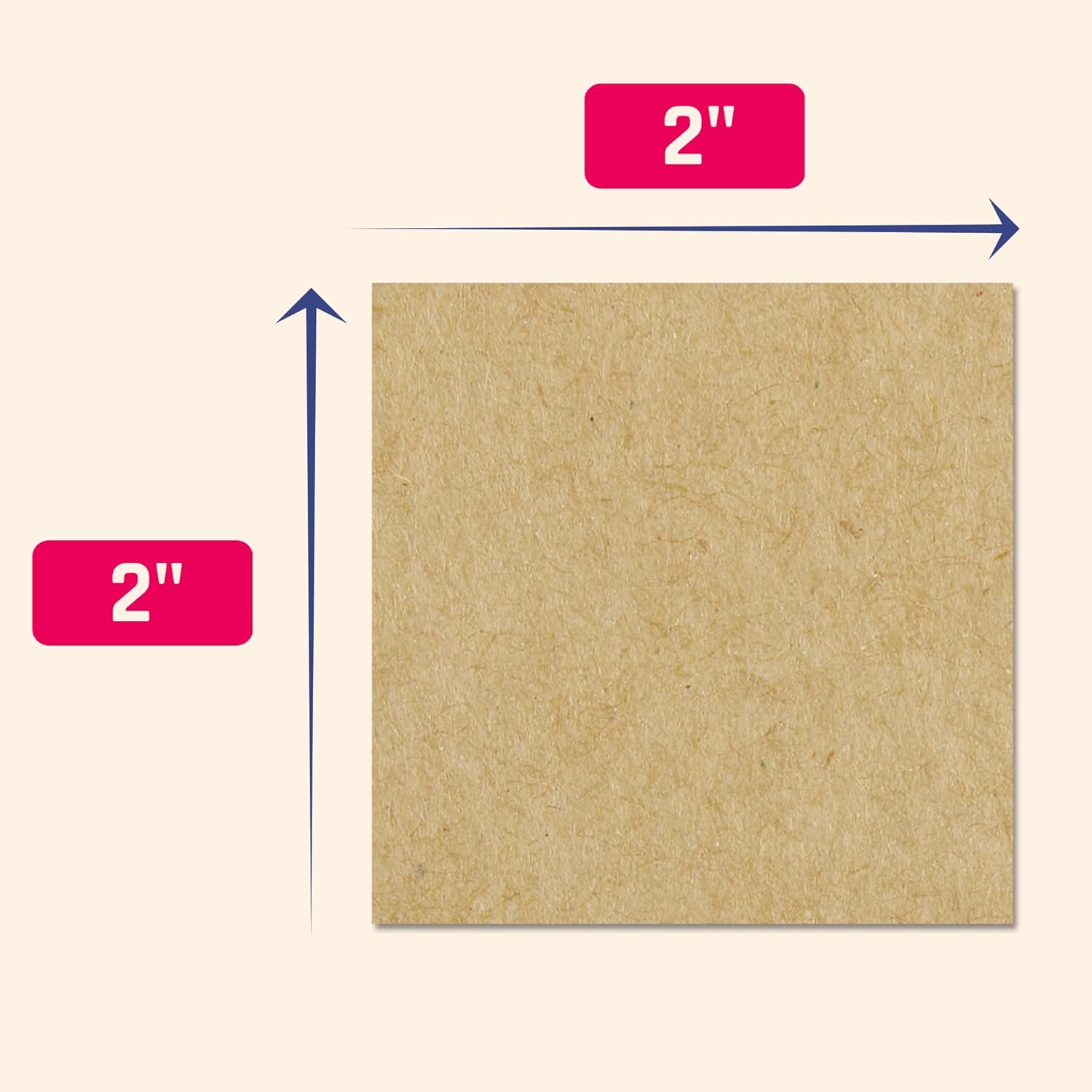 30 Sheets, 2" x 2" Square Kraft Labels Stickers with Print Template - Letter Size (8.5 x 11) - Image 3