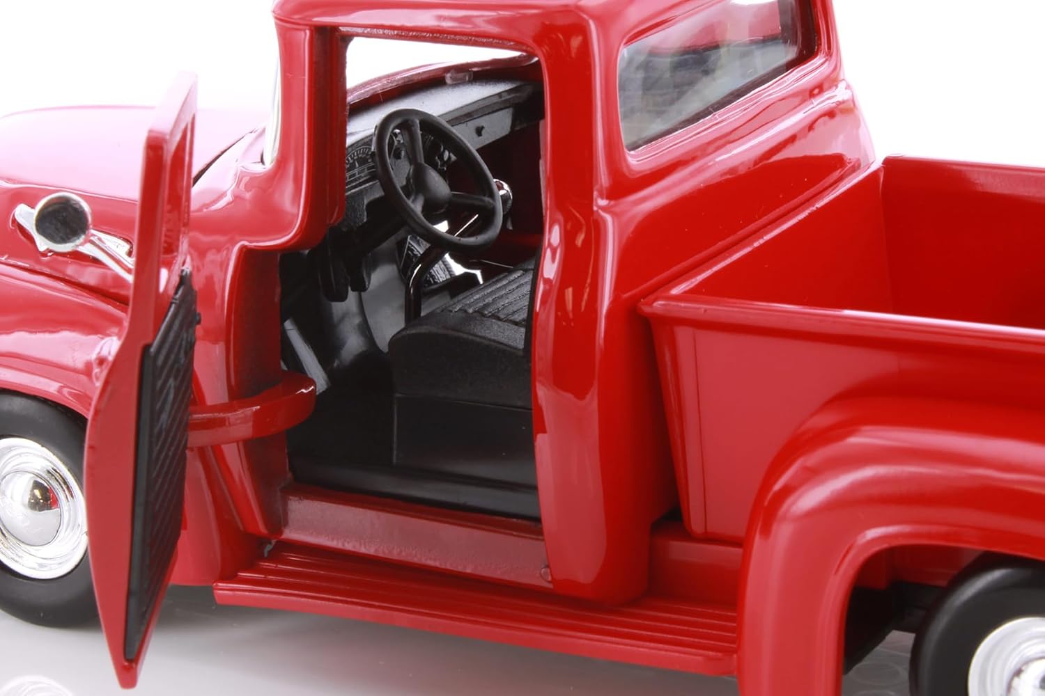 1956 Ford F-100 Pickup Truck 77235BK - 1/24 Scale Diecast Model Car (Red)