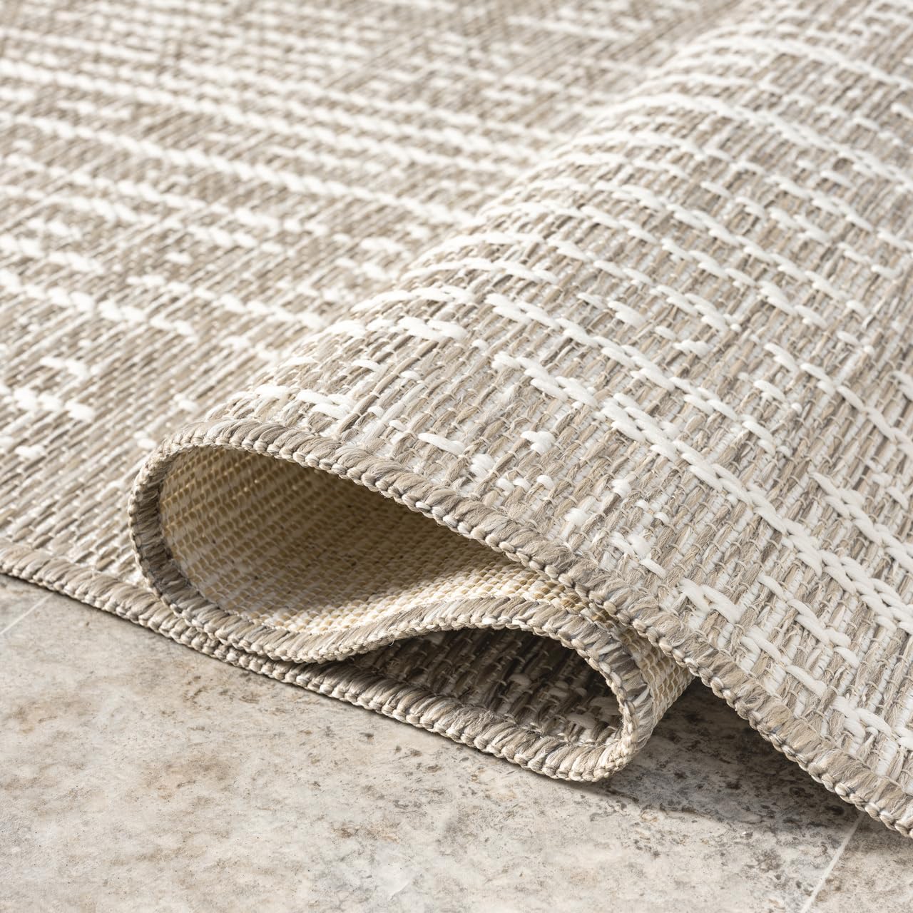 Abani Brown Area Rug – Ocean Collection – 6' x 9' Textured Weave Design – Indoor & Outdoor Use – UV Protected, Fade-Resistant, Easy to Clean – Durable for Patio, Deck, Entryway, or Kitchen