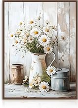 Dazzlewall Vintage Rustic Daisy Wall Art Botanical Print for Farmhouse Style Bathroom Decor and Living Room 12x16 Inches Unframed
