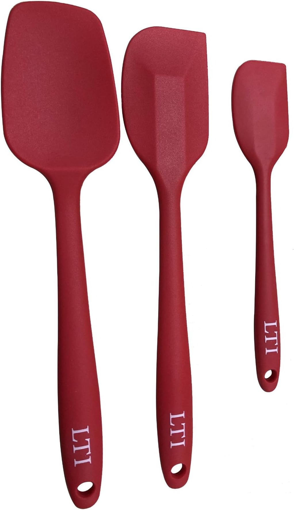 3Piece Red Silicone Spatula Set By LTI 600ºF Heat