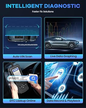 MUCAR CDE900 OBD2 Scanner, Full OBD2 Car Code Reader Diagnostic Scan Tool, 4 Touchscreen & Android 6.0, AutoVIN, Emission Test, Live Data, DTC Lookup, One-Click Update & Print, 2GB RAM Runs Fast