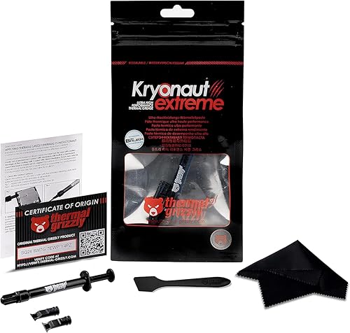 Thermal Grizzly Kryonaut Extreme - Pasta térmica de CPU de alto rendimiento para enfriar todos los procesadores, tarjetas gráficas, disipadores de